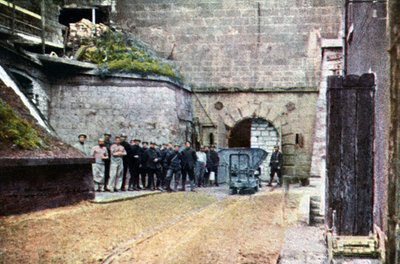 French soldiers at the entrance of the casemates, Verdun, September 1916 by Jules Gervais Courtellemont